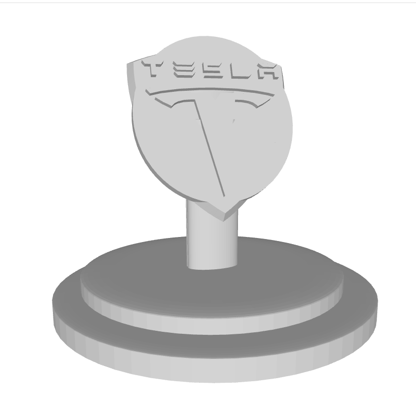 Tesla Görüntüle ganimet araba otomotiv logo 3D print model - Mito3D