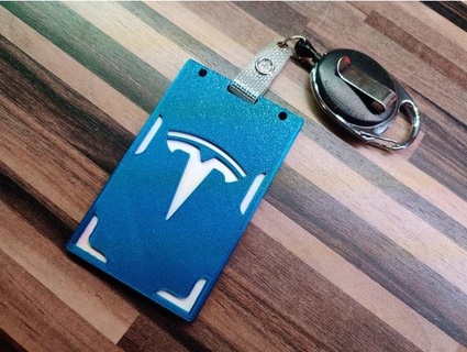 Tesla cartão distintivo suporte casa carro trabalhos gadget garagem brinquedo 3d print model - Mito3D