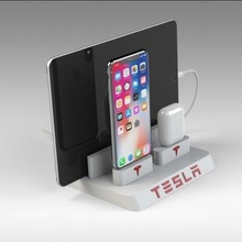 Tesla iphone yanaşma istasyon gadget 3d ayakta durmak elma Airpod'lar ipad cr10 yazıcı kültler popüler 3d print model - Mito3D