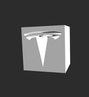 Tesla logotipo carro placa símbolo ficar pé 3d print model - Mito3D