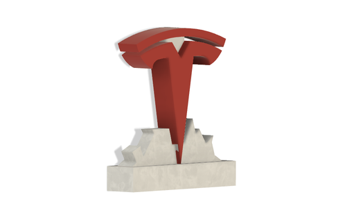 Tesla logotipo característica carro corrida modelo 3 decoração 3d print model - Mito3D
