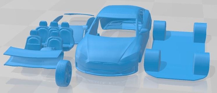 Tesla Modell 2021 druckbar Wagen Slot scalextric tamiya rc miniz Hobby Mikro 3d print model - Mito3D
