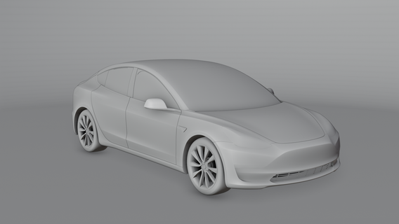 Tesla Modell 3 Spiel Limousine elektrisch 2023 2024 2025 ev grünes Fahrzeug stl obj gltf Grafik model3 Sport 3d spielerisch 3d print model - Mito3D
