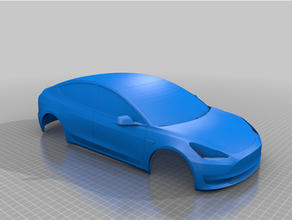 tesla modelo 3 rc coche vehiculo cuerpo cáscara 3d print model - Mito3D
