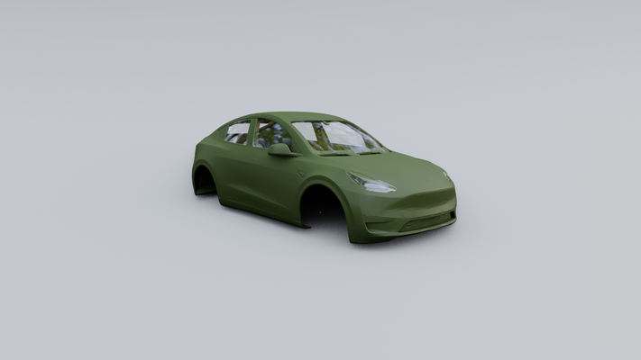 tesla model y tamiya çerçeve oyun 2021 suv kompakt vücut kiti tt02 amerikan araba stl obj standart elektrik 3d print model - Mito3D