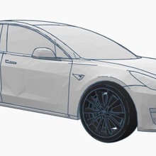 3 tesla model aracı 2017 2018 araba elektrik düzeltme sabit mini model3 göster üç 3d baskı 3d print model - Mito3D