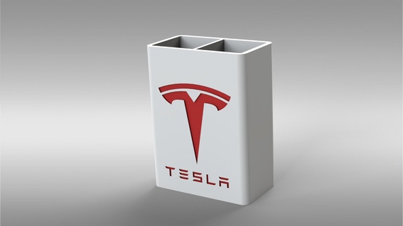 tesla pencil toothbrush holder model 3 gadgets spacex j1772 charger cybertruck cr-10 ender 3d print model - Mito3D