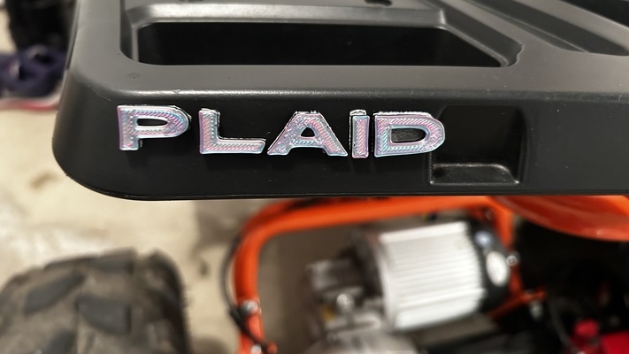 tesla plaid emblème lettres art 3d print model - Mito3D