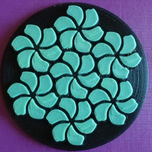 tessellating flower coaster home 3d print model - Mito3D