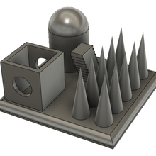 test print spires cylinder box shelled holes overhang stringing smoothing 3d print model - Mito3D