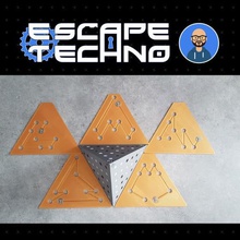 tetracode - jeu d'évasion tétraèdre le décodage codage escaperoom échapper à la chambre de s'échapper bricolage escapegame 3d print model - Mito3D