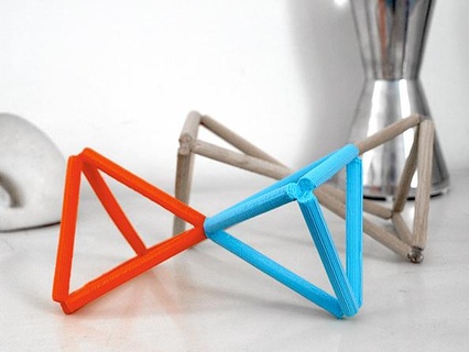 tetrahedra sculpture Art polyhedra tetrahedron sculptures busts art 3d print model - Mito3D
