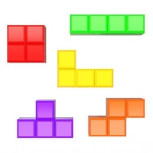 Tetris Ziegel einstellen 02 Spiel Video Block Backstein abspielen gestalten Stil Würfel Mosaik Grafik Quadrat Puzzle geometrisch 3d print model - Mito3D