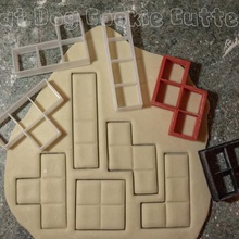 tetris cookie cutters home cooking kitchen fondant icing cutter biscuit bisket baking retro gaming cookies 3d print model - Mito3D