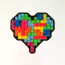 tetris corazón de puzzle.casa.personalizador.openscad 3d print model - Mito3D
