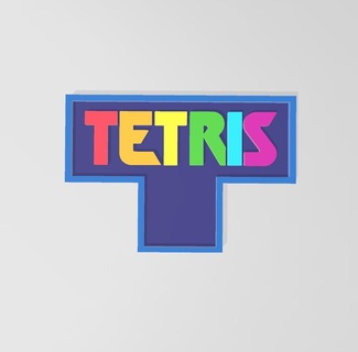 Tetris Logo Spiel alt Puzzle 3d print model - Mito3D