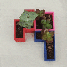 tetris pots pot flowerpot game 3d print model - Mito3D