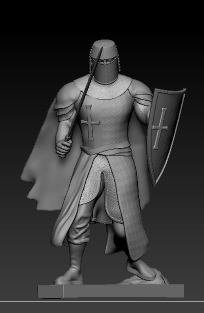 teuton cavaliere gioco 3d modello stl file medievale blindato guerriero teutonico ordine dettagliata scultura figurina storico miniature stampa tavolo giochi templare armatura casco figura fantasia guerra giochi battaglia posa design 3d print model - Mito3D