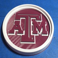 Texas amp m Università ospite sottobicchiere gadget logo 3d print model - Mito3D