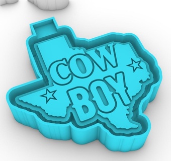 texas cowboy - freshie mold silicone box 3d model molding mould stl make manufacture molds boxes 3d print model - Mito3D