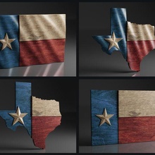 texas flag map pack - cnc files wood 3d stl models 3d print model - Mito3D