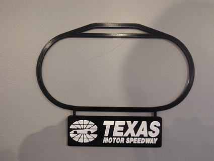 Teksas motor yarış pisti Izlemek harita tabela Sanat Nascar anahat arabalar duvar dekor 3d print model - Mito3D