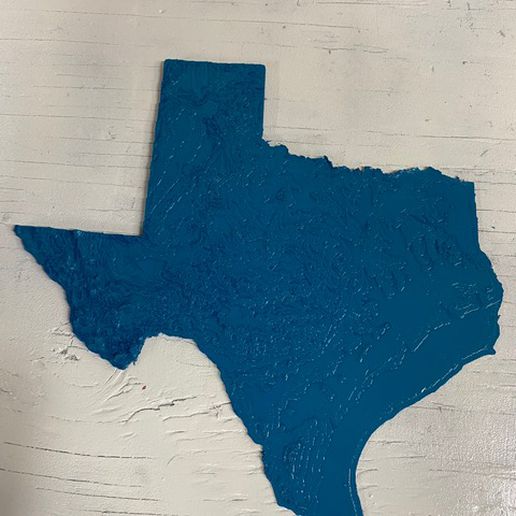 Texas topo carta geografica 3D print model - Mito3D
