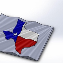 Texas onda bandiera 3d print model - Mito3D