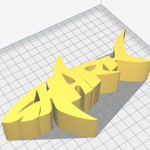 texto de extrusión tiburón arte 3d print model - Mito3D