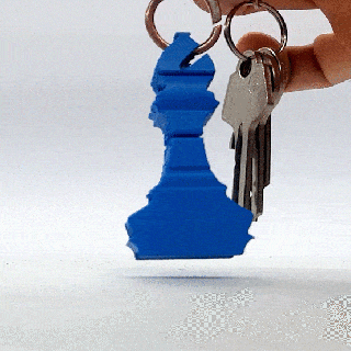 text flip - bishop keychain chess figurine master printer gadget jewelry art 3d print model - Mito3D