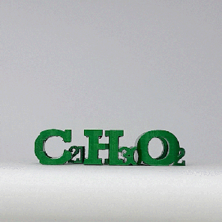 testo Flip c21h30o2 thc chimica formula arte gadget maestro stampante verde erba cbd 3d print model - Mito3D