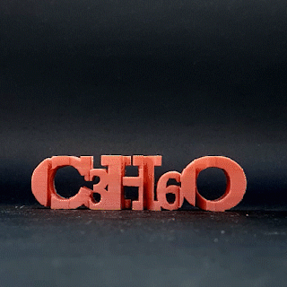 texto giro c3h6o acetona gadget Educação química mestre impressora arte escola 3d print model - Mito3D