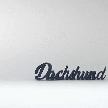 text flip - dachshund 3d print model - Mito3D