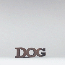 text flip - dog 3d print model - Mito3D