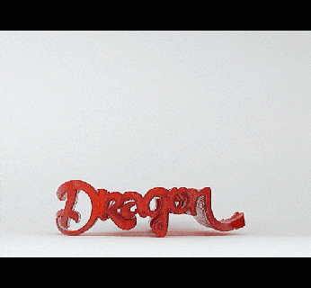 text flip - dragon 20 dragon text flip red flip text master printer fire  3d print model - Mito3D