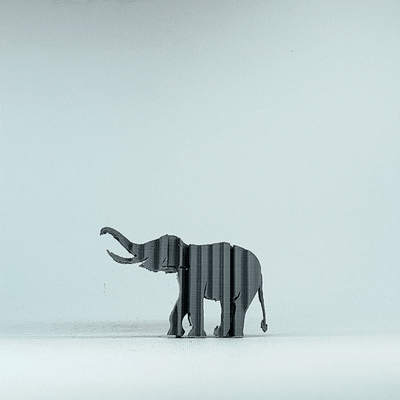 testo flip elefante 5 stls arte animale tronco maestro stampante mammifero 3d print model - Mito3D