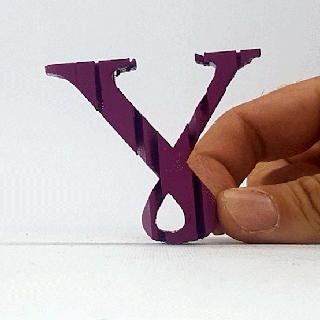 texte retourner gamma lettre grec alphabet symbole Maître imprimante art gadget apprentissage éducation 3d print model - Mito3D