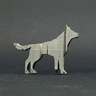 text flip - german shepherd 3D print model - Mito3D