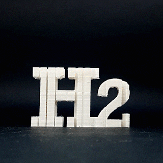 Text Flip h2 Wasserstoff Chemie Element Formel molekular Meister Drucker Gadget Kunst Bildung 3d print model - Mito3D