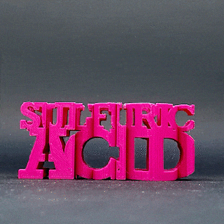text flip - h2so4 sulfuric acid chemistry h2s04 element formula molecular master printer gadget art 3d print model - Mito3D