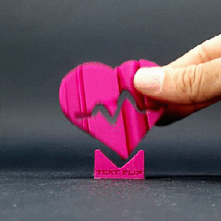 text flip - heart alive 8 stls pulse life art gadget master printer 3d print model - Mito3D