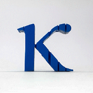 testo Flip kappa lettera greco alfabeto simbolo maestro stampante arte gadget apprendimento formazione scolastica 3d print model - Mito3D