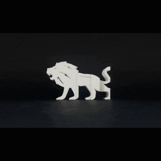 text flip - lion art master printer animal king jungle 3D print model - Mito3D