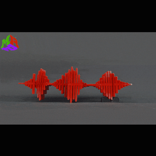 text flip - love soundwave art ornament valentines heart 3D print model - Mito3D