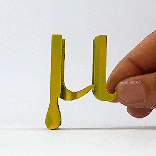 testo Flip mu lettera greco alfabeto simbolo maestro stampante arte gadget apprendimento formazione scolastica 3d print model - Mito3D