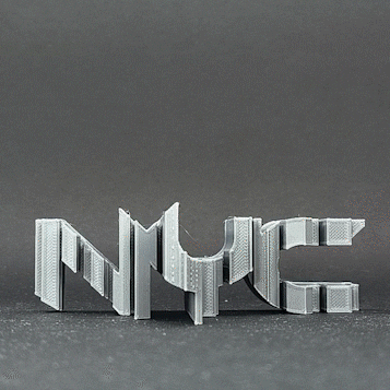text flip - nyc Architecture monument new york city skyscraper silhouette master printer art 3D print model - Mito3D