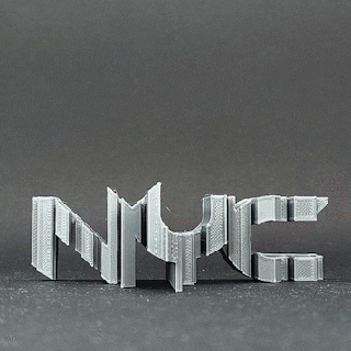 texto vuelta York arquitectura Monumento ciudad rascacielos silueta Maestro impresora Arte 3d print model - Mito3D