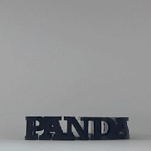 texto vuelta panda 3d print model - Mito3D