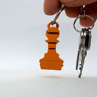 testo Flip pedone portachiavi scacchi figurina maestro stampante gadget gioielleria arte 3d print model - Mito3D