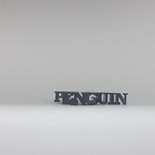 text flip - penguin 20 3d print model - Mito3D